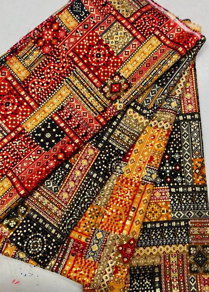 RAYON 44'' FOIL PRINT FABRIC